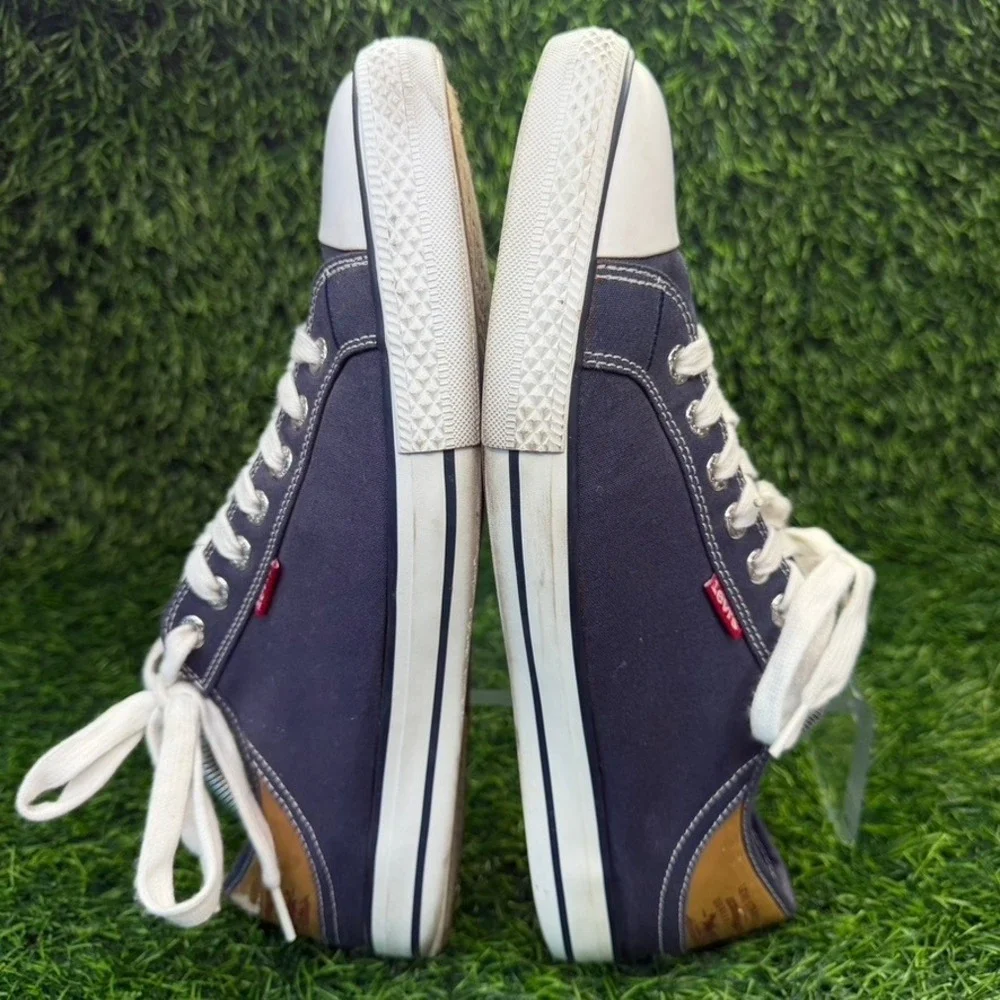 Levi's Canvas Sneaker Mens 13 Navy Blue Low Top Lace Up 719717-MENS Casual Shoes